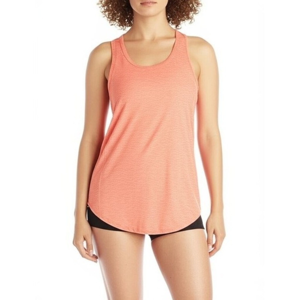 Eddie Bauer Womens S Peach Coral Athletic‎ Tank Top Racerback Flatlock Active
